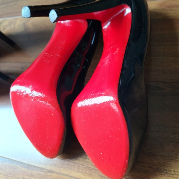 Christian Louboutin Very Prive 120 Black Patent Leather Peep Toe Heels EU 36.5 - Picture 10 of 11